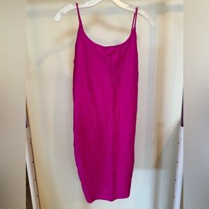 Windsor Hot Pink Slip Dress with Thin Straps